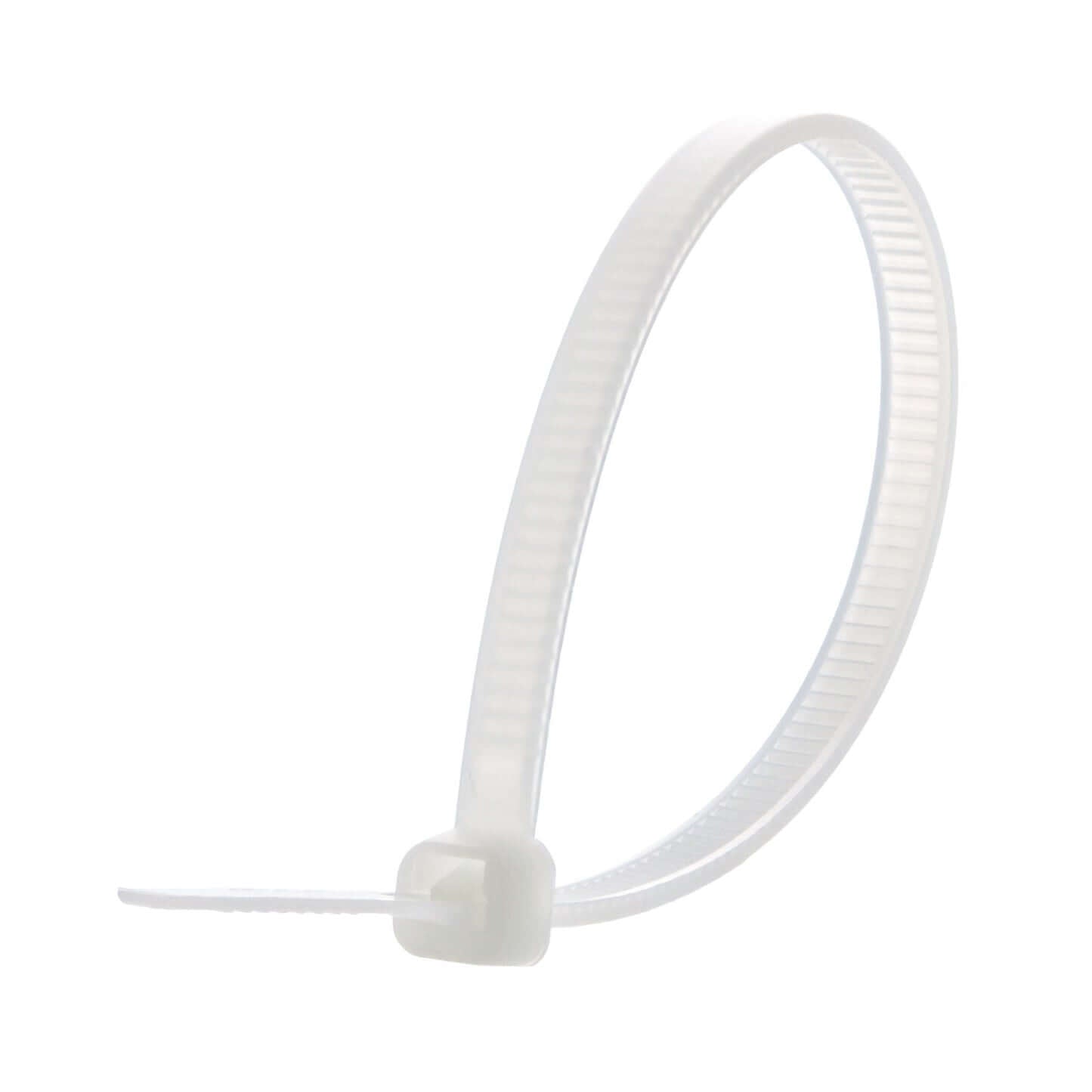 Image of Mercury Cable Ties in white color, 100 pack, measuring 140 x 3.6mm, made of strong nylon.