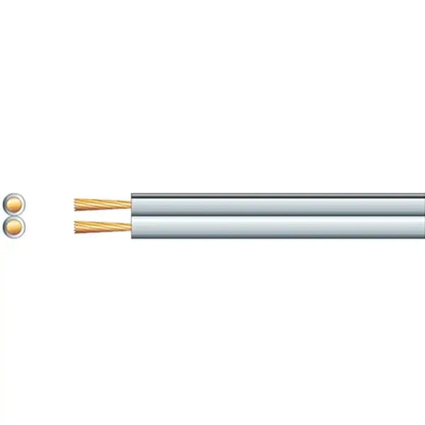 Filo Figure 8 Speaker Cable 0.75mm in white, 100m length, designed for high-quality audio transmission.