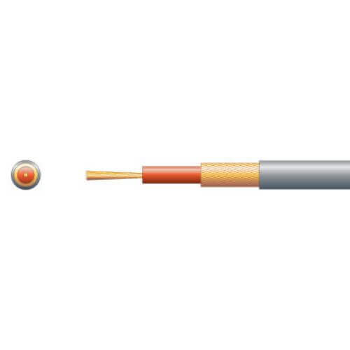Durable screened single core audio cable in grey, 3mm diameter, 100 meters long, suitable for PA applications.