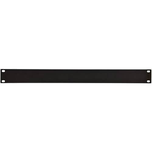 Adastra 19-Inch Rack Mount Blanking Panel in Black Steel, 1U size, suitable for rack installations.