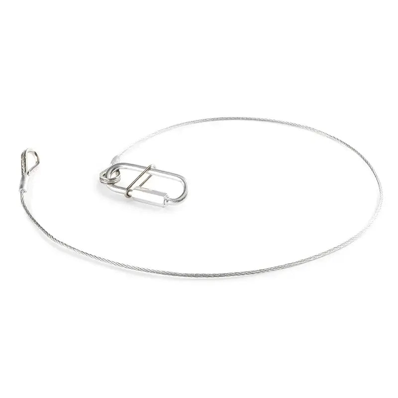 Beamz SAF20 Steel Safety Cable measuring 70cm x 2mm, suitable for securing lighting and rigging equipment.