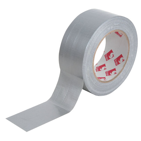 QTX Gaffa Tape in silver color, 50m long and 48mm wide, showcasing high-quality adhesive tape.