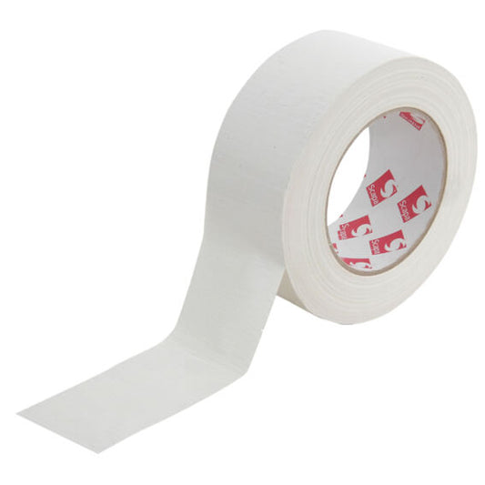 QTX Gaffa Tape in white color, measuring 48mm x 50m, showcasing its high-quality adhesive properties.