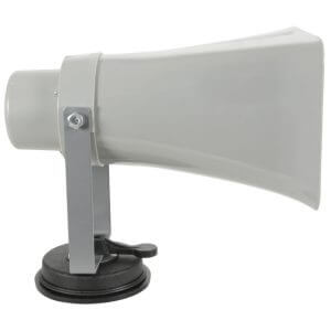 Adastra VM25BT Vehicle Megaphone featuring USB/SD Player, Looper, and Bluetooth functionality, designed for powerful audio output.