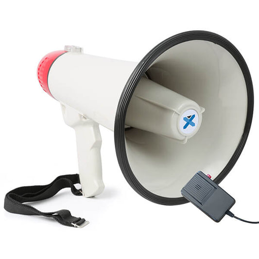VONYX MEG040 Megaphone 40W featuring a record function and siren, shown in the image.