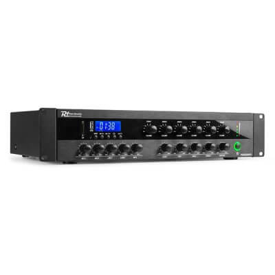 Power Dynamics PDW500MP3 6-Zone Amplifier with USB, SD, Bluetooth, and FM capabilities.