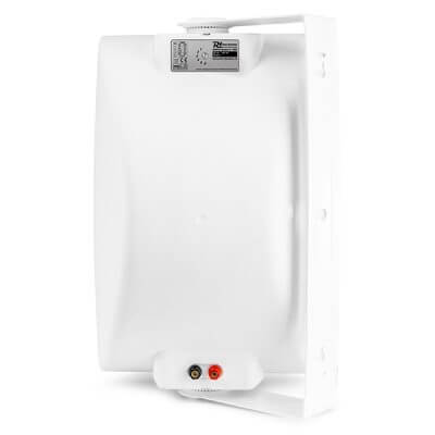 Power Dynamics BF80TW 100V Weatherproof Speaker, 8-inch white speaker designed for outdoor use with IPX5 rating.