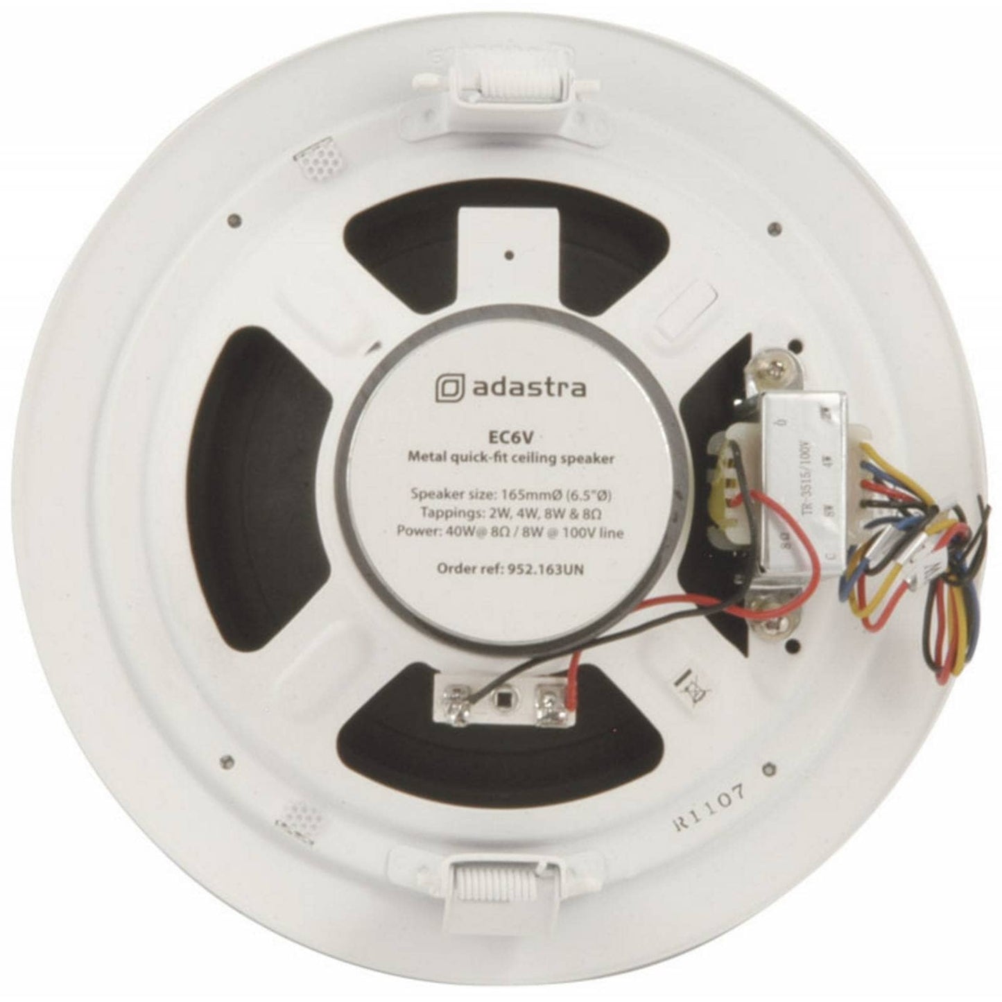 Adastra EC6V 6.5-Inch Metal Quick Fit Ceiling Speaker designed for 100V line applications.