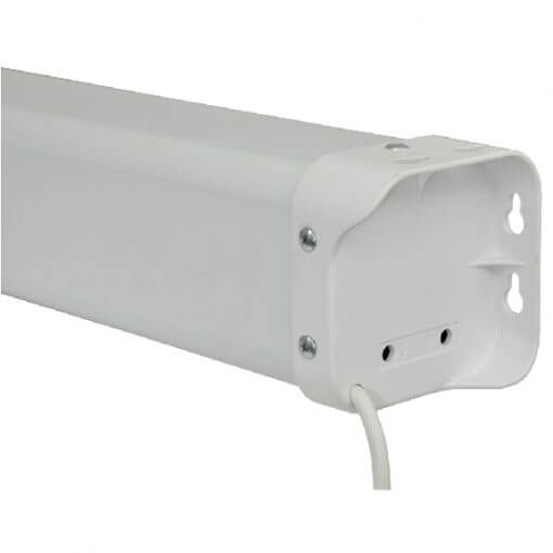 AVLINK EPS120-4:3 120-Inch Electric Projector Screen displayed in a room setting.