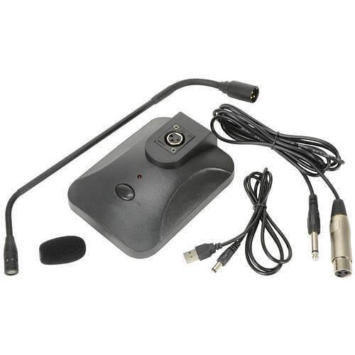 Adastra COM60 desktop paging microphone with chime function, featuring a gooseneck condenser design.