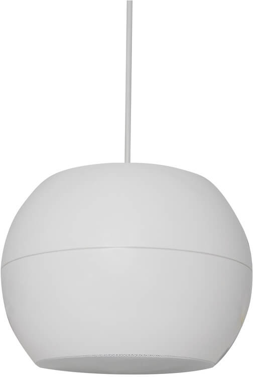Adastra PS Pendant Speakers in white, 12.5cm wide angle design for high dispersion, ideal for commercial use.