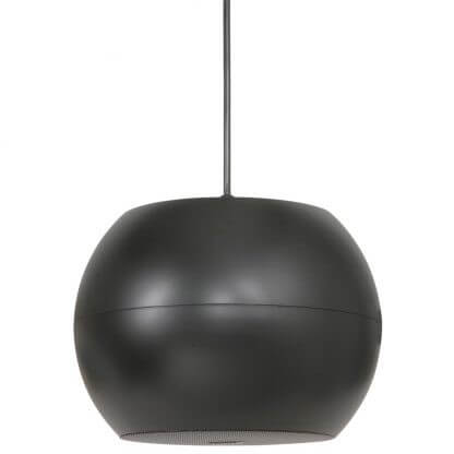 Adastra PS50-B Series Pendant Speaker with a 5 inch diameter, 20W power, in black color, designed for wide angle sound distribution in 100V line systems.