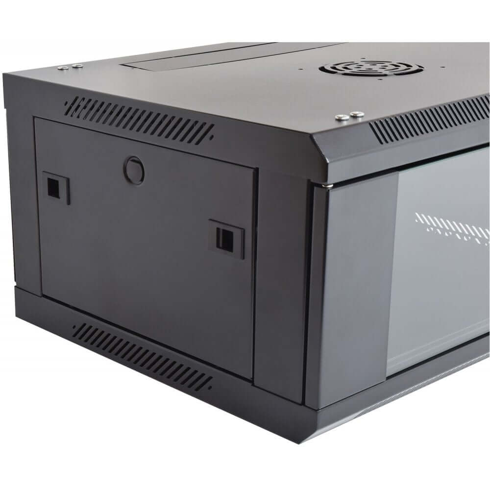 Adastra 4U 19 inch equipment rack cabinet featuring a tempered glass door, designed for storage and organization of audio and visual equipment.