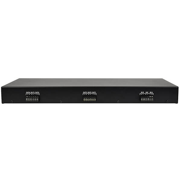 Adastra AT6 6-Way 100V Speaker Selector Switch featuring two zones and volume control, designed for audio distribution.