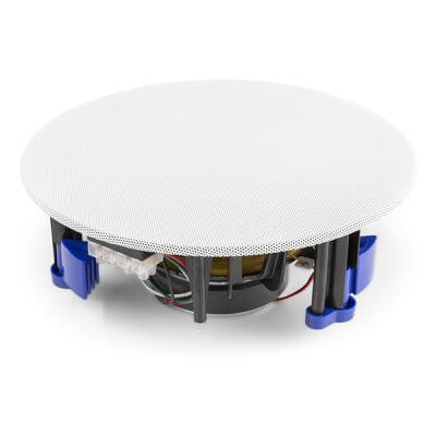 Power Dynamics NCSP5 Low Profile Ceiling Speaker in white color, 5.25 inches, 20W, suitable for 100V systems.