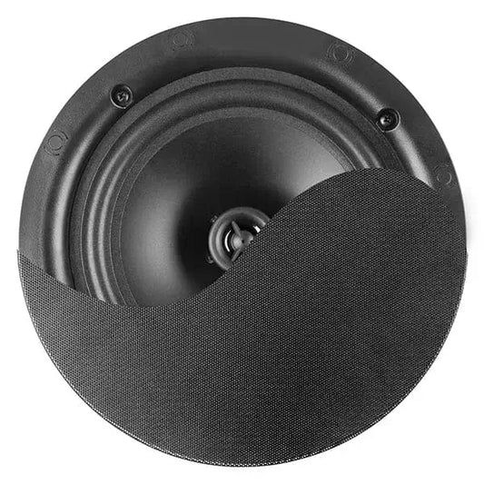 Power Dynamics NCSP6B low profile ceiling speaker in black, featuring a 6.5-inch driver and 30W power suitable for 100V systems.