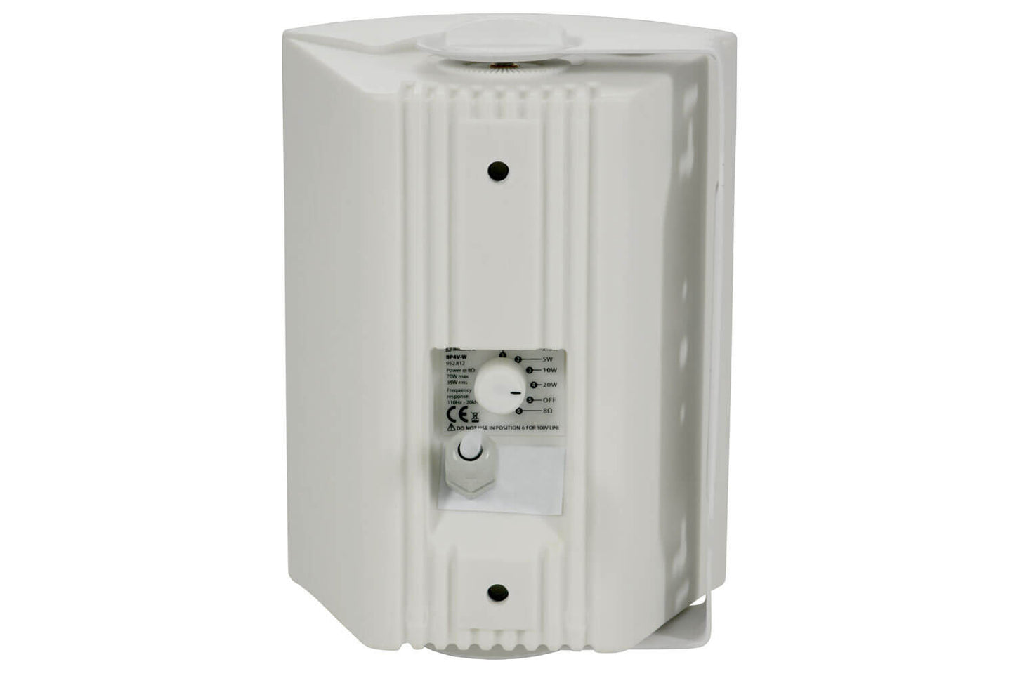 ADASTRA BP4V-W 100V Weatherproof Outdoor Speaker in white color, featuring a 4-inch size and 70W power, designed for outdoor use.