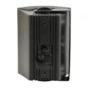 Adastra BP4V-B 100V Weatherproof Speaker in black, designed for outdoor wall mounting, showcasing its compact 4-inch size.