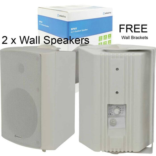 Adastra BP6V-W 100V Weatherproof Speaker in white, suitable for both indoor and outdoor use.