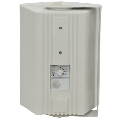 Adastra BP6V-W 100V weatherproof speaker in white, suitable for both indoor and outdoor use, featuring a 6.5-inch driver.