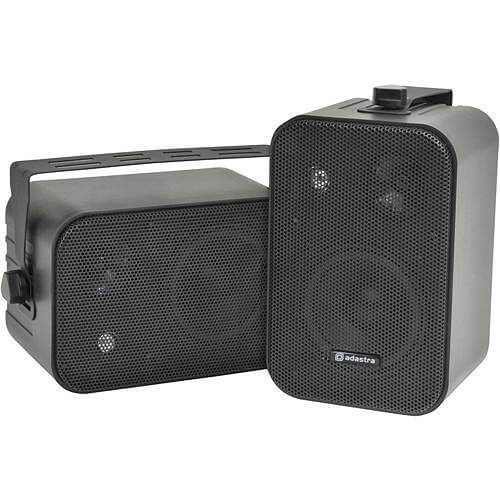 Pair of Adastra B30V 100V line 4 inch 30W black background speakers