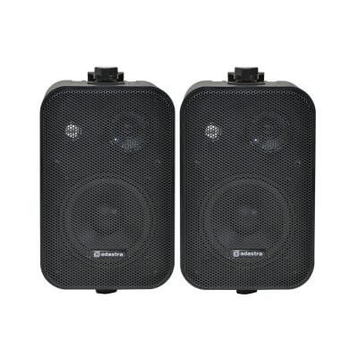 Adastra B30V-B 100V Line 4-inch background speaker pair in black, designed for background music applications.