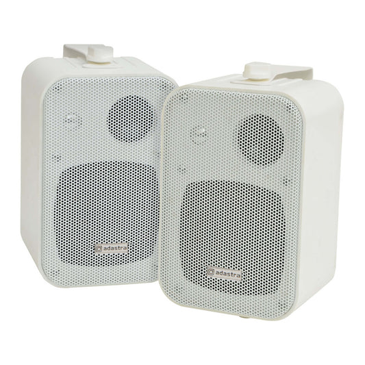 Adastra B30V 100V Line 4-Inch Background Speaker Pair in white, designed for background audio in various settings.
