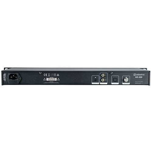 Adastra AD-400 CD/USB/SD/FM multimedia audio player designed for 1U rack mounting.