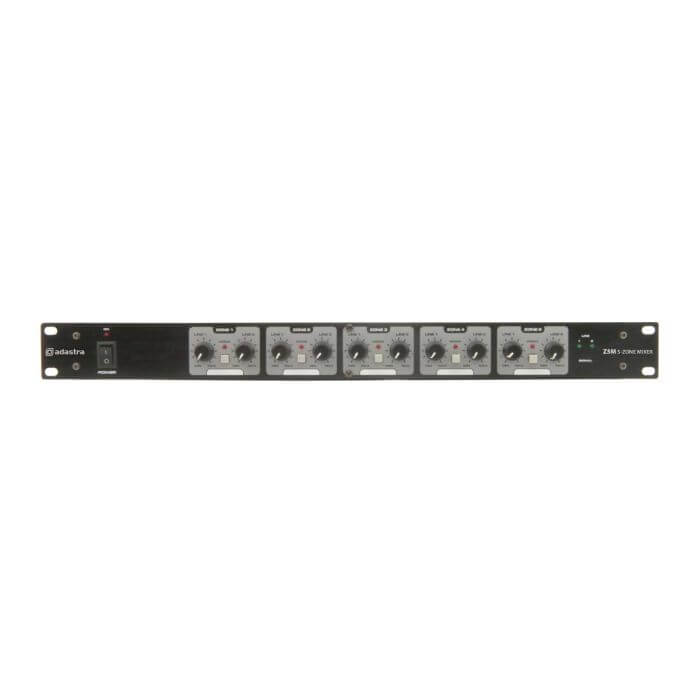 Adastra Z5M Zoning Mixer with 2 inputs and 5 zones featuring balanced XLR connections.