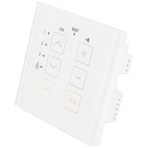 Adastra TR86 Touch Wall Remote for RZ45 Audio Matrix, showcasing easy installation and control features.