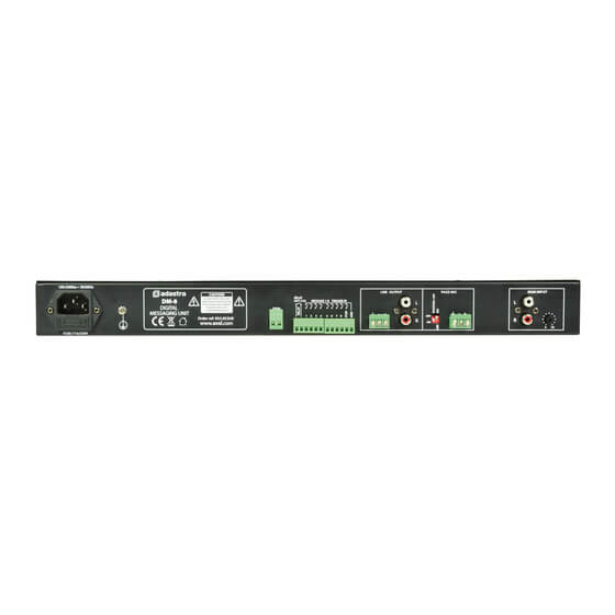 Adastra DM-8 Digital Messaging Unit in a 1U rack-mount configuration, featuring SD card playback capabilities.