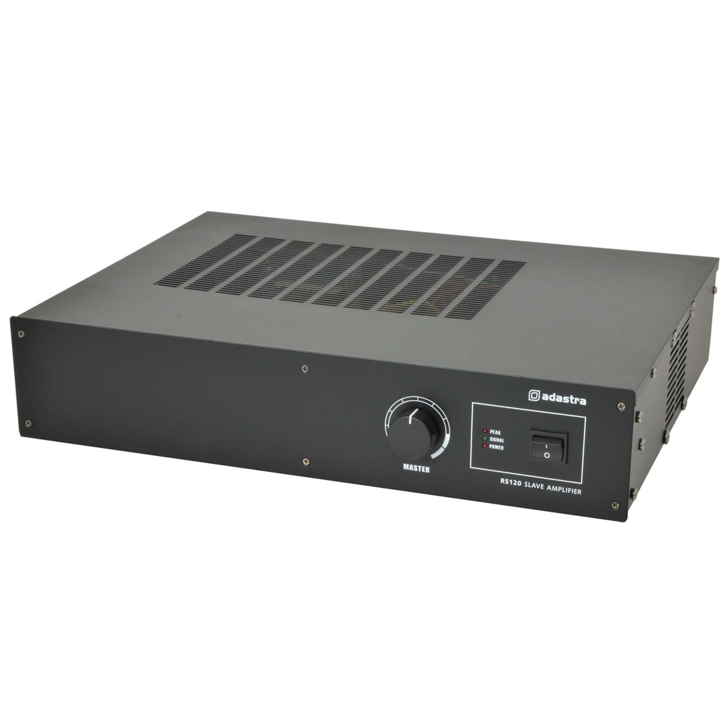 Adastra RS120 Slave Amplifier, a rack-mountable power solution designed for high-performance audio amplification.