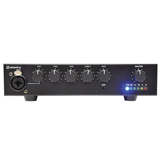 Adastra UA30 Ultra Compact Mixer-Amplifier 100V 30W, a versatile PA solution for various audio needs.