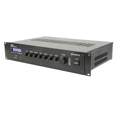Adastra RM360S 100V 4Z 360W Mixer Amplifier with FM, USB, and Bluetooth capabilities.