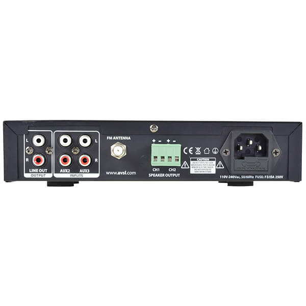 Adastra A22 Compact Stereo PA Mixer-Amplifier with USB, Bluetooth, and FM Tuner, featuring dual 25W RMS output.