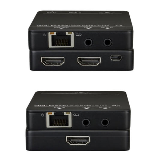 FILO HDMI 1X2 Extender System with IR and POC, capable of transmitting 1080P video up to 50 meters.