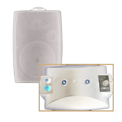 FILO CAVSM6W 6-inch moulded speaker and dome tweeter with bracket in white, 40W power.