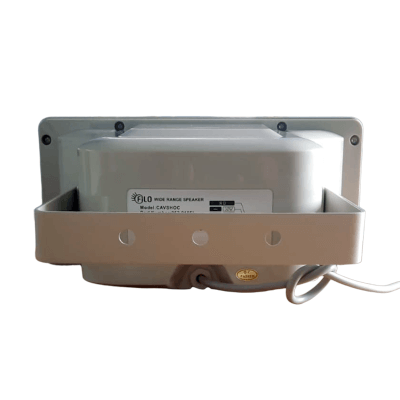 FILO CAVSHOC 30W Outdoor Clear Horn Speaker with bracket, designed to be water resistant.