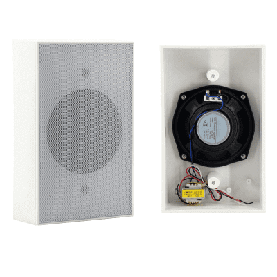 FILO CAVSW5 5-inch wall mount speaker with ABS casing in white, designed for 100V line applications.