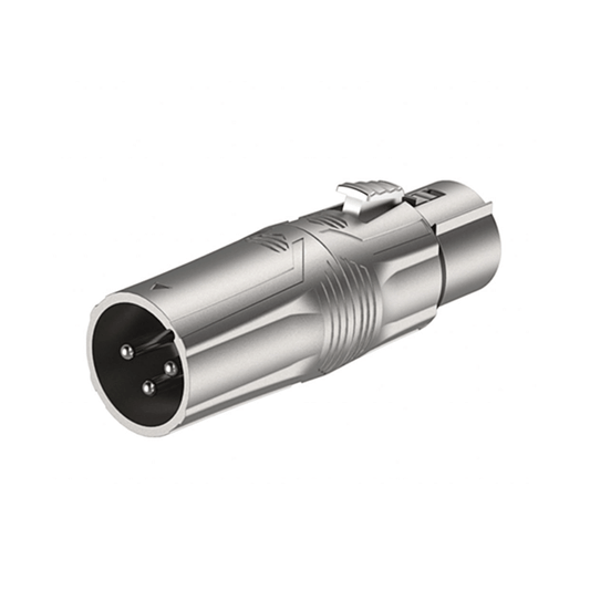 Roxtone Leader Series 3P XLR Plug to 5P XLR Socket Adapter image showing the adapter's design and connectors.