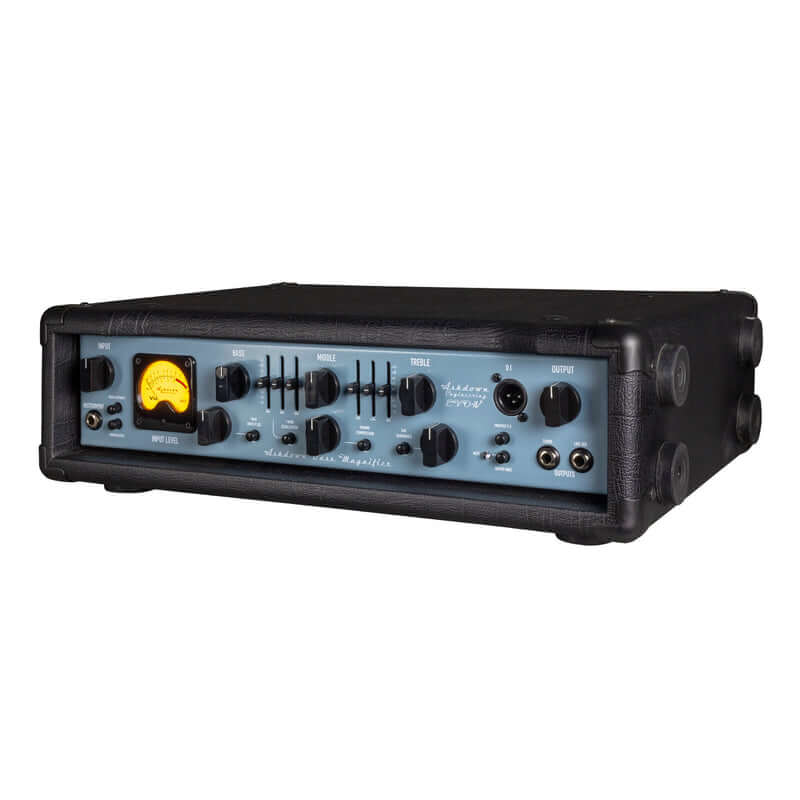 ASHDOWN ABM-600EVOIV 600W Bass Amplifier Head featuring a 9-Band EQ, showcasing its sleek design and controls.