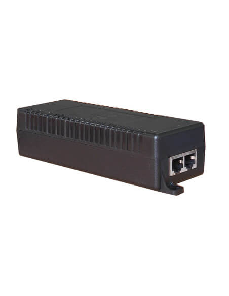 Acconet 10Gbps Active PoE device, providing 48V, 1.35A, and 65W power over Ethernet.