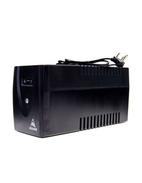 Image of the Acconet 1200VA Offline UPS featuring two 12V 7Ah batteries and AVR functionality.