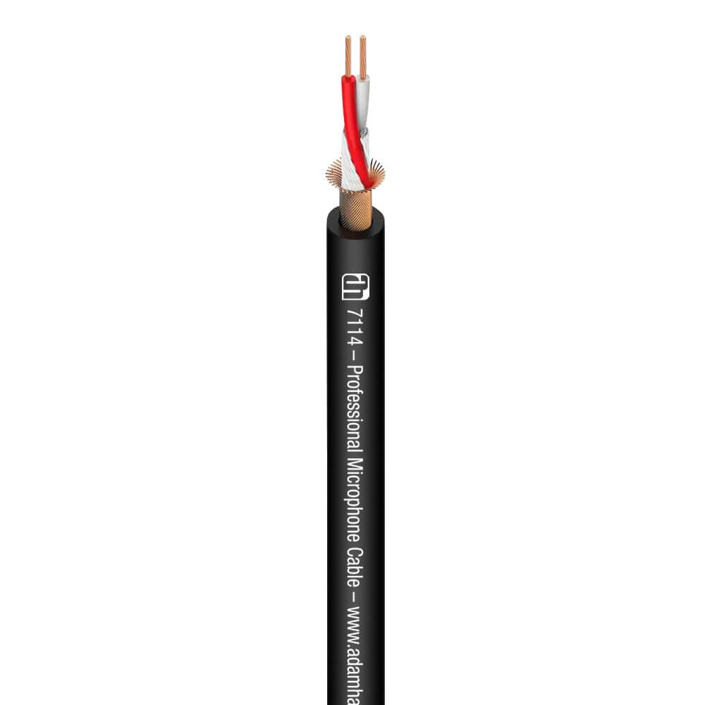 Adam Hall Cables 7114 BLK Microphone Cable featuring two 0.31mm black wires.