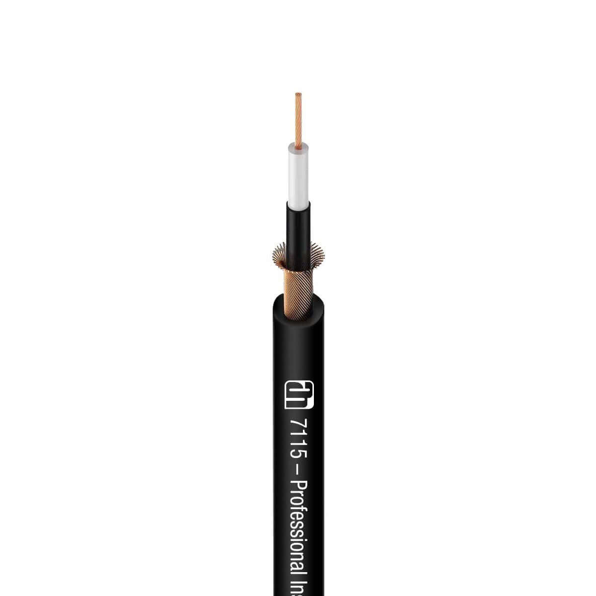 Premium black instrument cable by Adam Hall, showcasing its durable and high-quality design.