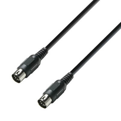 Adam Hall K3MIDI0075BLK MIDI Cable, 0.75 meters long, in black color