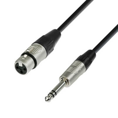 Adam Hall Cables K4 BFV 1000 Microphone Cable with REAN XLR Female to 6.3mm Jack stereo, 10 meters long.