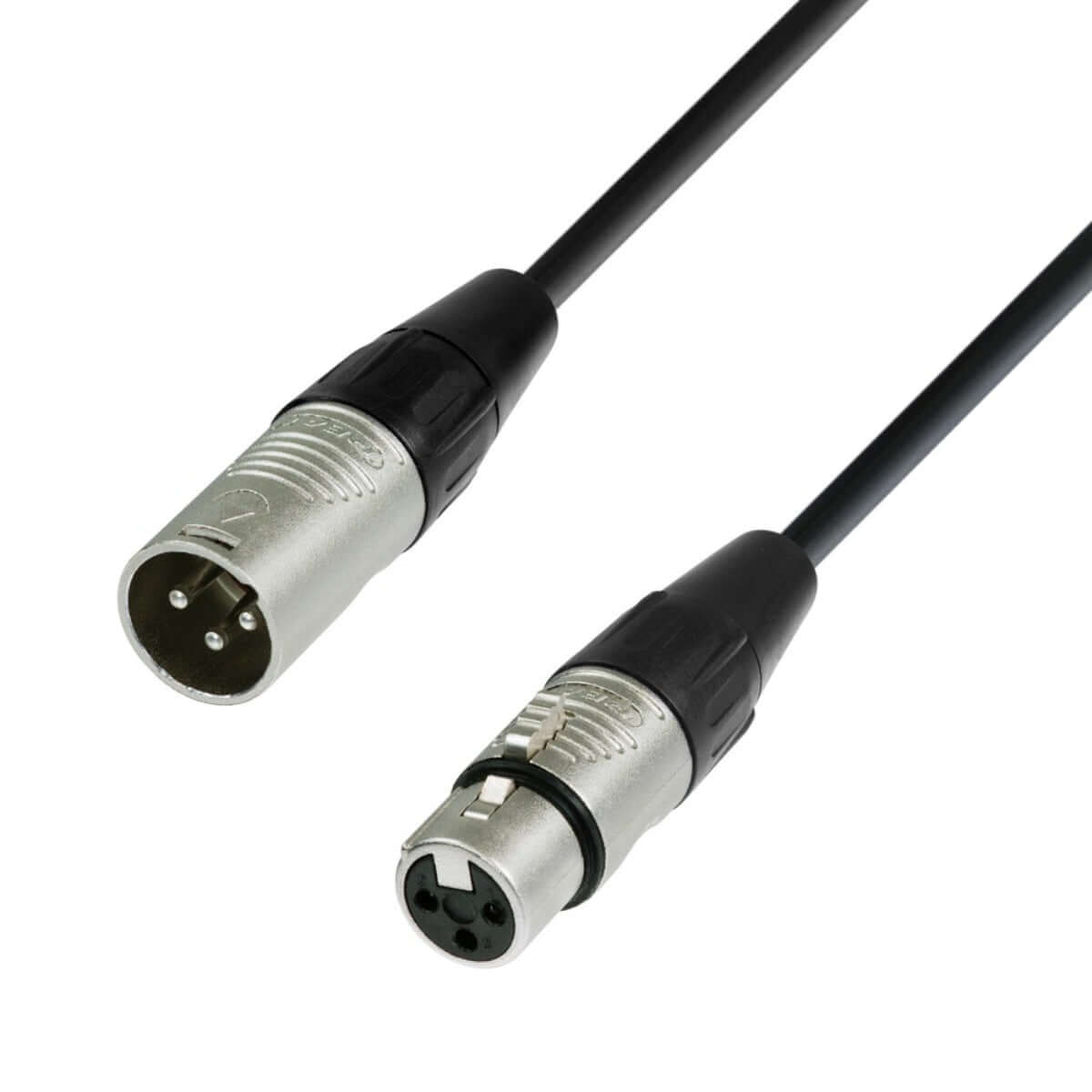 ADAM HALL CABLES K4MMF 0750 REAN XLR MALE TO XLR FEMALE MICROPHONE CABLE, 7.5M displayed on a white background.