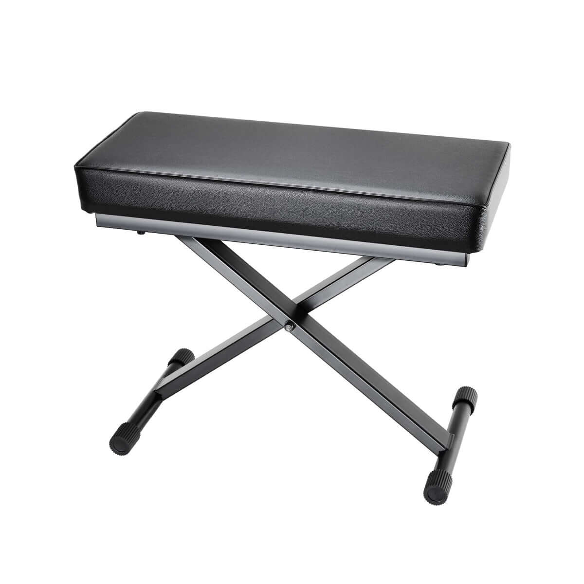 Adam Hall SKT17 Folding Keyboard Bench featuring extra thick padding, ideal for comfort during long playing sessions.