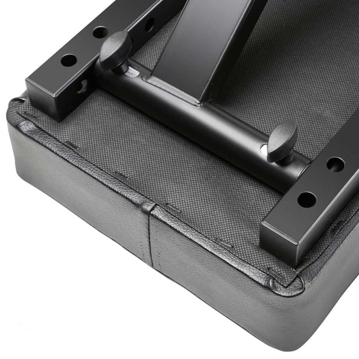 Adam Hall SKT17 Folding Keyboard Bench featuring extra thick padding for comfort.